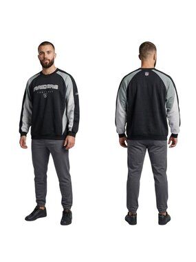 Reebok NFL Raiders Football Crewneck Sweatshirt XL Black Gray Team Apparel
